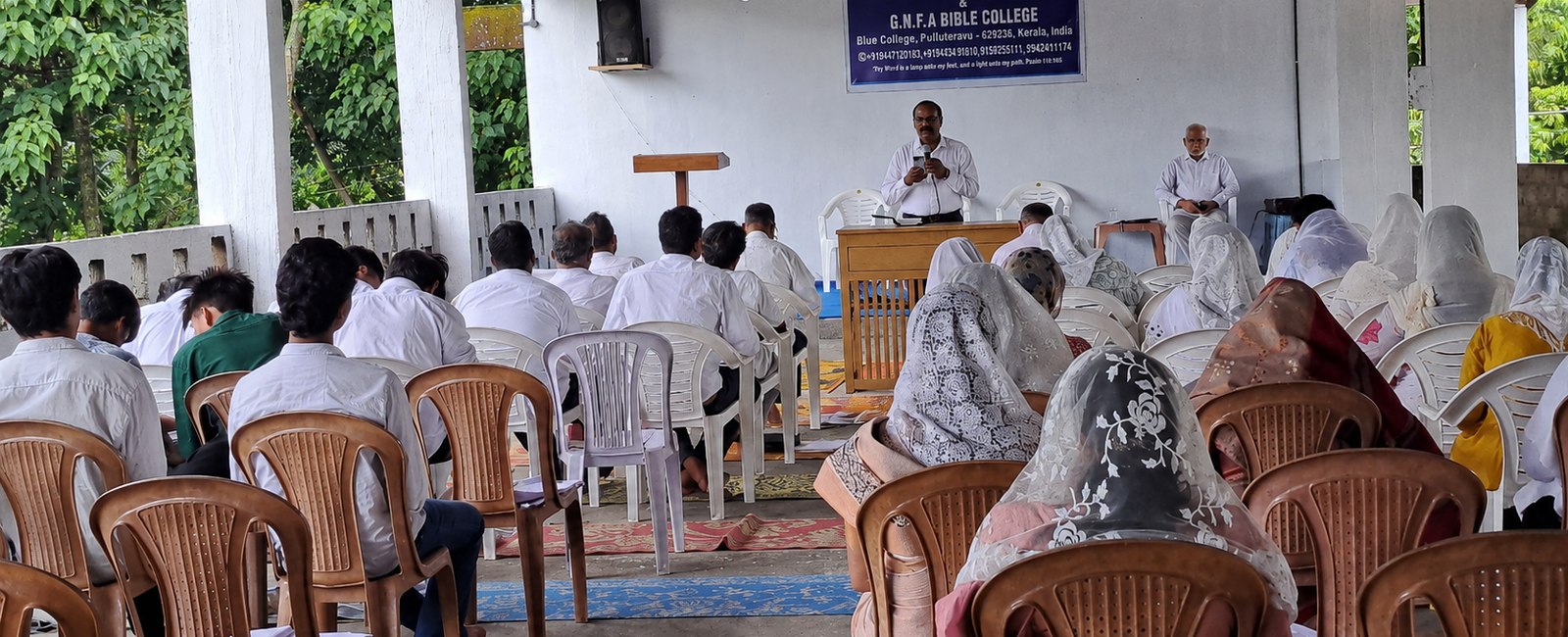 Congregation gathered in worship at Church of Jehovah